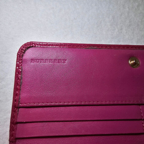 Burberry Patent Leather Heritage Grain Penrose Continental Wallet Pink - Picture 10 of 16